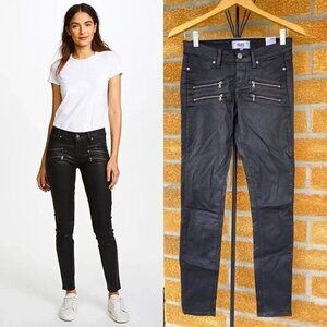 PAIGE  Edgemont Ultra Skinny Black Silk Wash 26